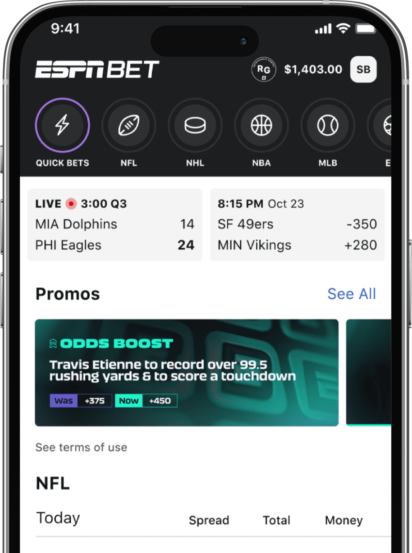 Mobile phone with ESPN BET
